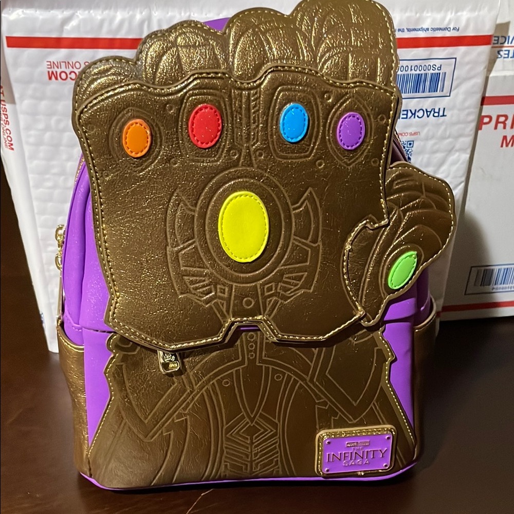 loungefly marvel the infinity saga thanos gauntlet mini backpack